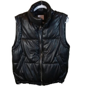 Bershka faux leather vest in black size medium